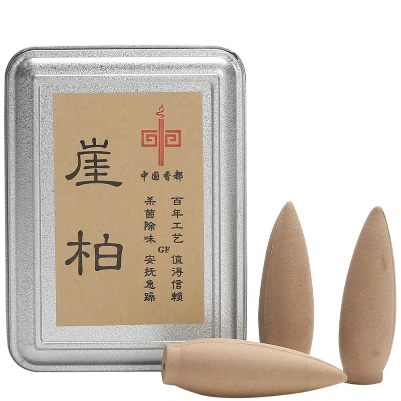 Backflow Incense Cones, 30-Min Flowing Smoke, Sandalwood & Agarwood, 25-Pack Tin
