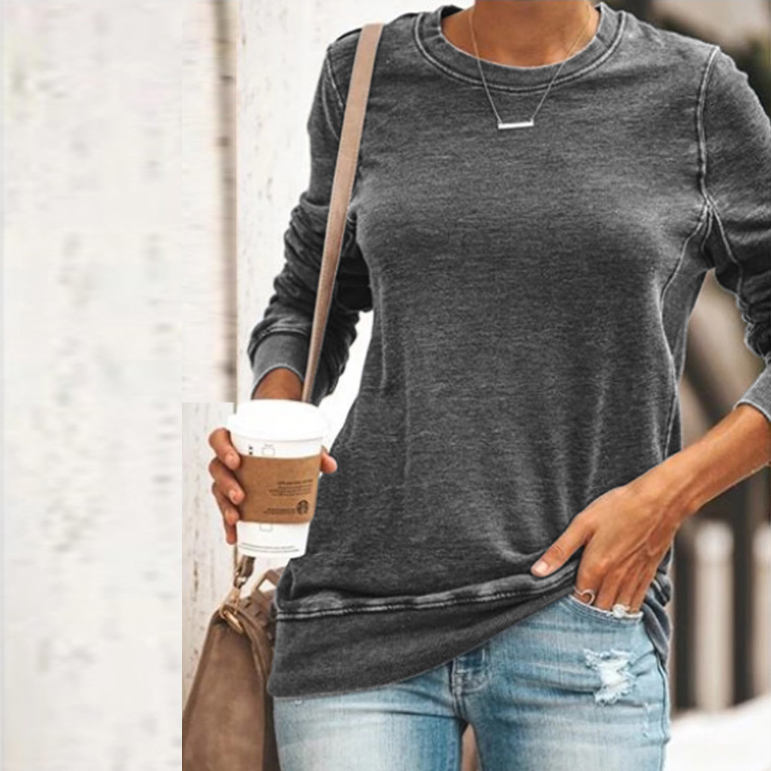 new long-sleeved casual sweater top t-shirt NSYF836