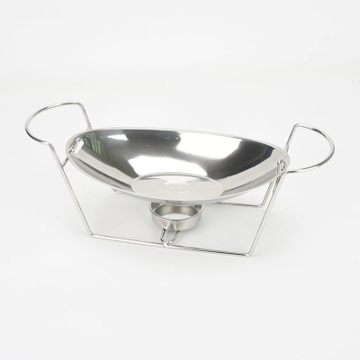 元宝型酒精炉小火锅干锅小龙虾锅酒店商用304不锈钢鱼头固液两用|ms