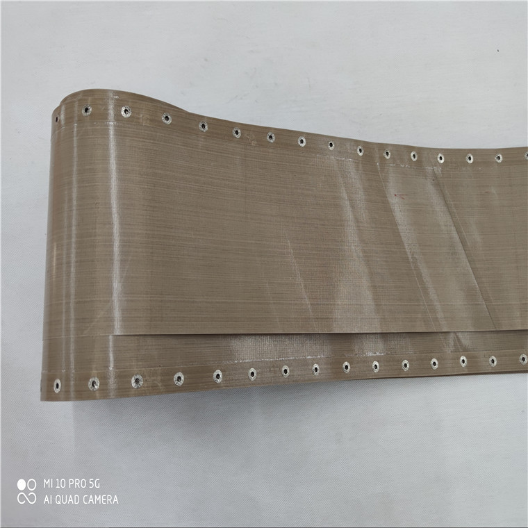 PTFE传送带 食品机械用的 咖啡色输送带 平接头一边铆钉 厂家直销