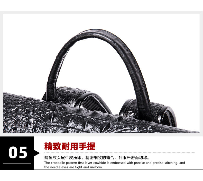 Ba lô nam da bò lớp đầu vân cá sấu, ngăn laptop 15 inch, dung tích lớn — 1269 Đen (Vân cá sấu), Màu đen, Cà phê, 1269 Đen (rơi tự nhiên) chi tiết 25