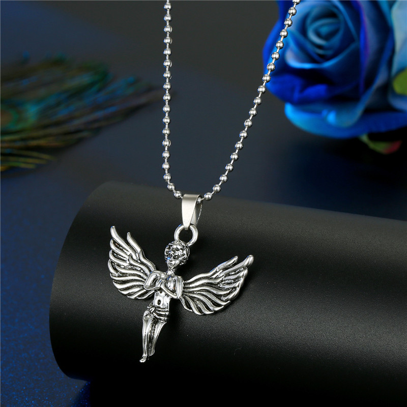 New Trend  Angel Skull Cross Wings Necklace display picture 10