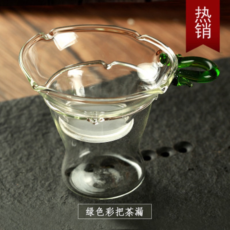 Fábrica al por mayor tetera de vidrio borosilicato colador de té resistente al calor vidrio Kung Fu juego de té ceremonia del té accesorios colador de té