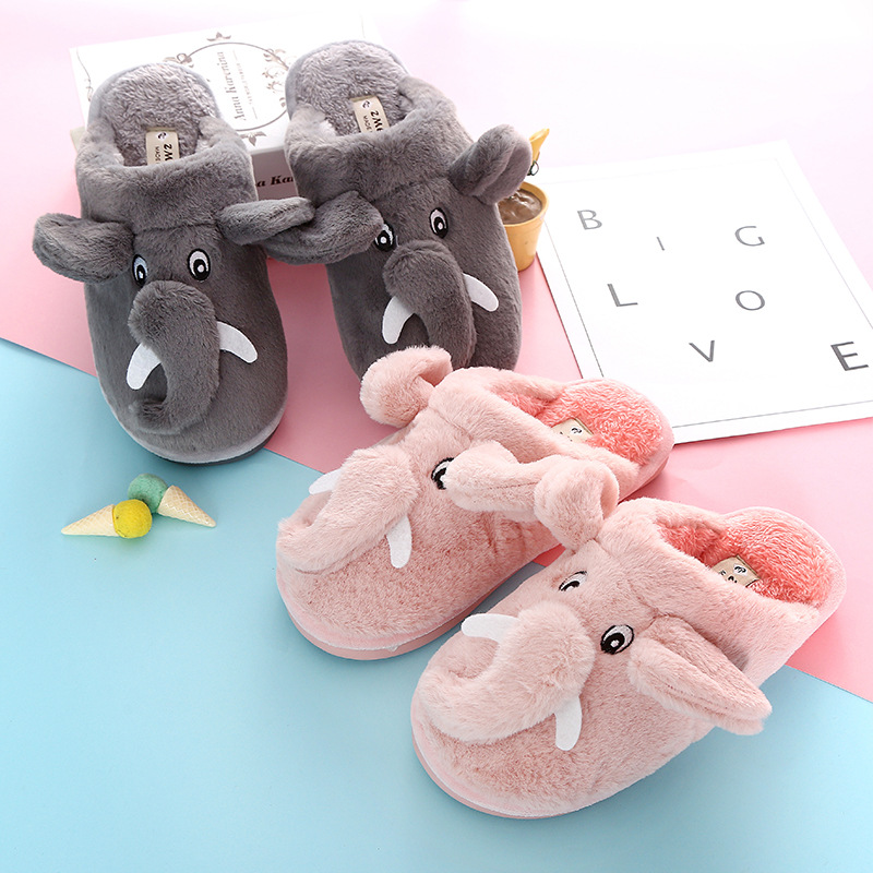 Cotton slippers winter household lovers indoor The thickness of the bottom lovely Plush Month of shoes With the bag postpartum Home Furnishing Cotton-padded shoes