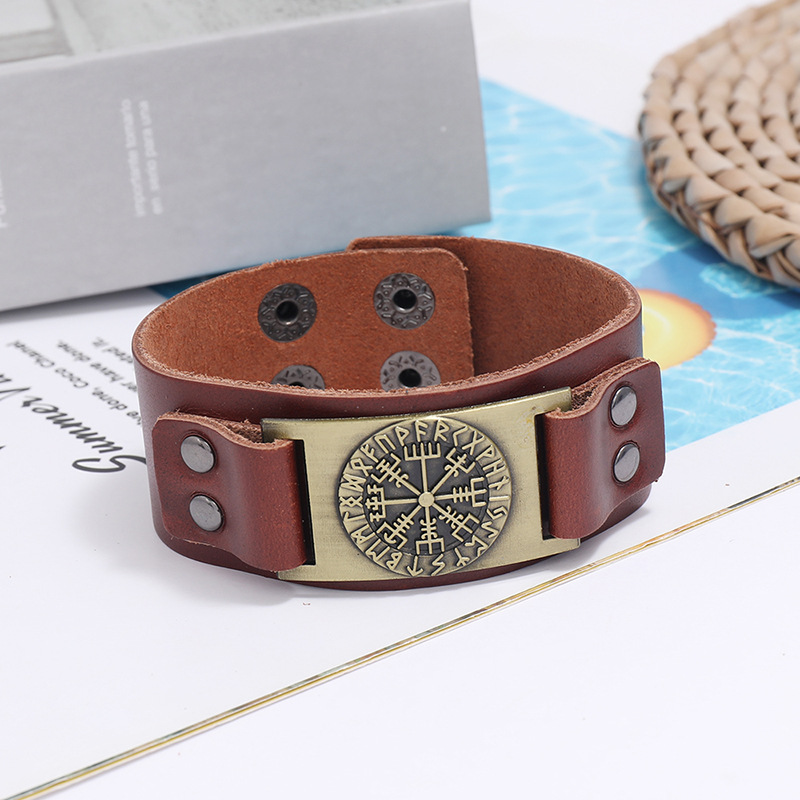 Hot-selling leather fashion simple retro punk bracelet menu0027s jewelry nihaojewelry
