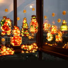 跨境熱銷LED聖誕節日裝飾燈 老人雪人小鹿造型櫥窗吸盤燈節日彩燈