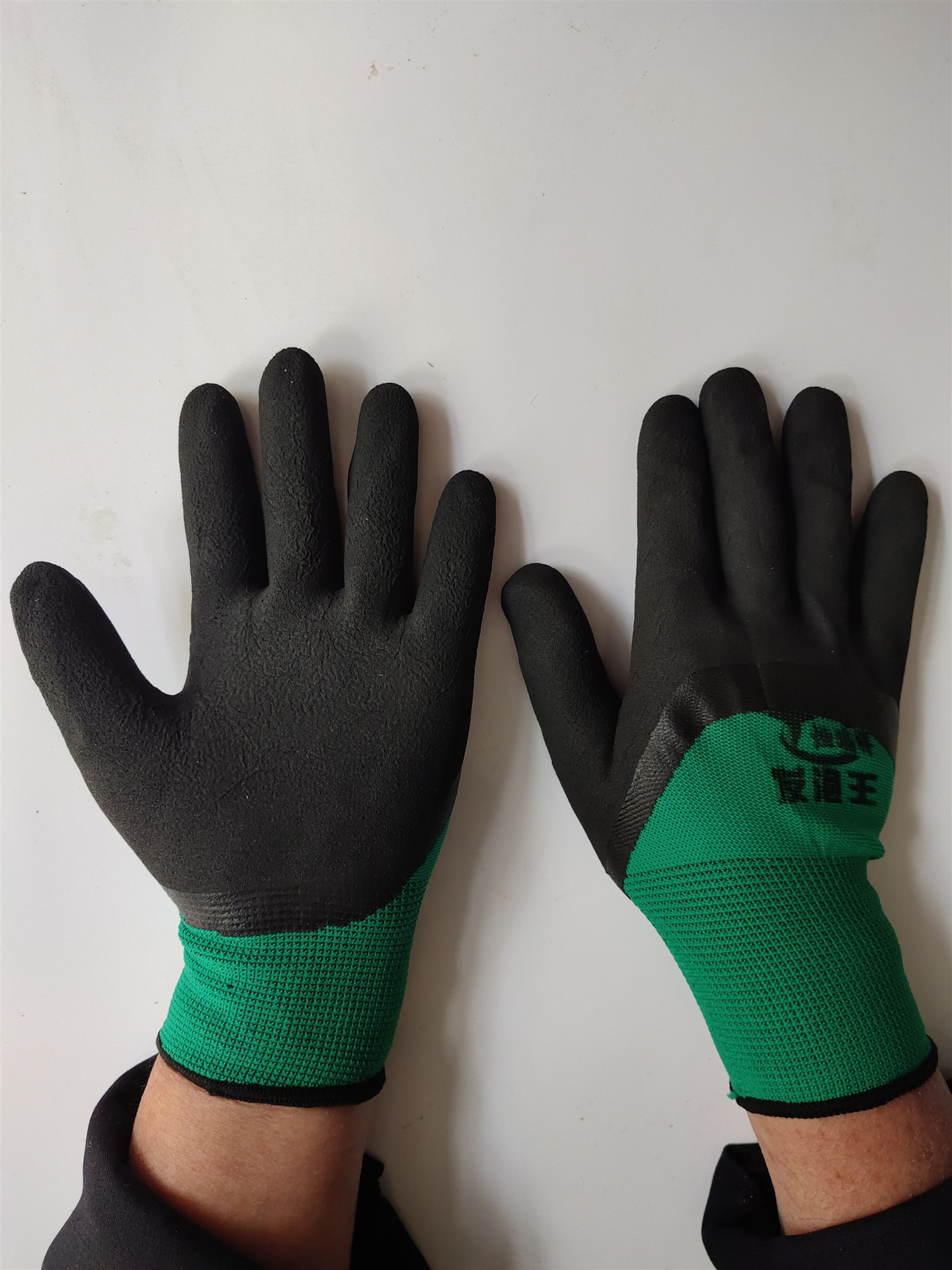 十三针尼龙 恒瑞祥 浸胶皱纹发泡王手套防滑耐用手套劳保手套