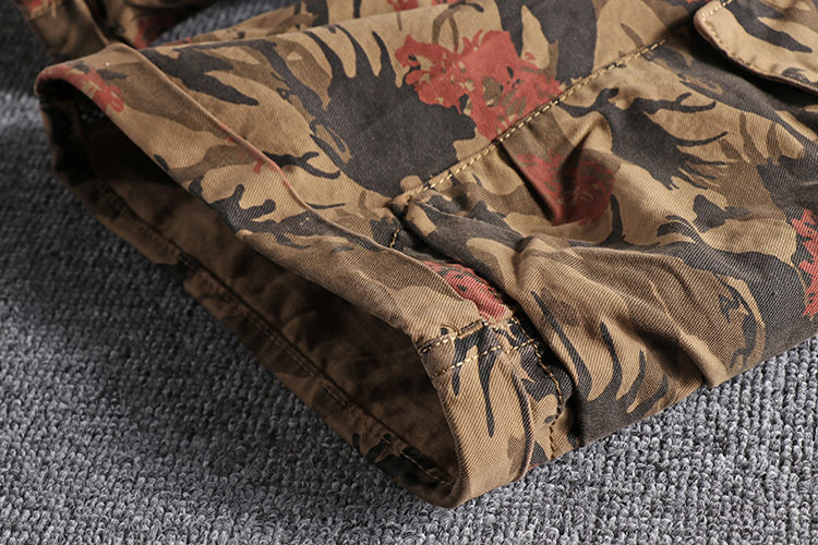 Retro trend washing camouflage youth five-point pants Europe and the United States foreign trade original single men's workwear shorts casual pants 24