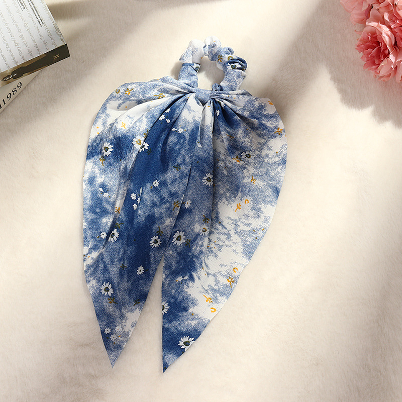 Korean  Silk Retro Printing Hair Scrunchies display picture 3