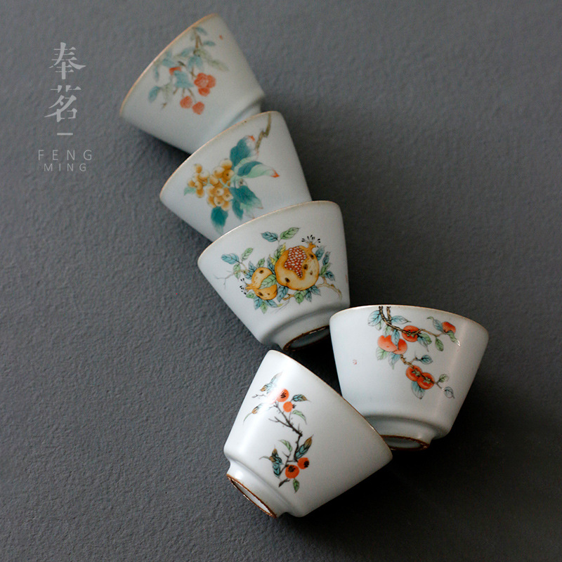 Azul Luna Blanco Ru horno taza de té Kung Fu Caqui cerámica antigua Ru porcelana pieza abierta Maestro Taza