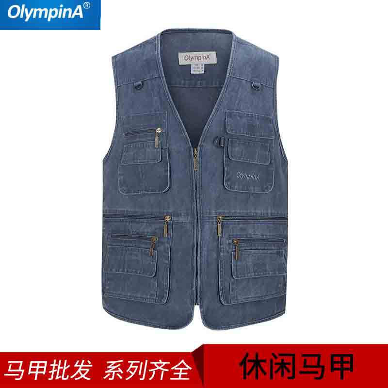 志愿者马甲  户外多口袋v领马甲 16个口袋男式休闲马甲