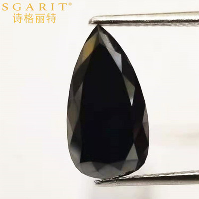 Color diamond jewelry Diamonds customized Ring Pendant Earrings wholesale 5.83ct Teardrop-shaped natural Black Diamond Loose Diamonds