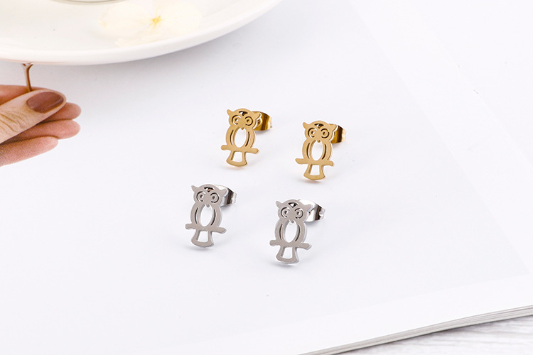 Womenu0027s Creative Hollow Owl Necklace Stainless Steel Earrings Necklace Set AliExpress Foreign Tr