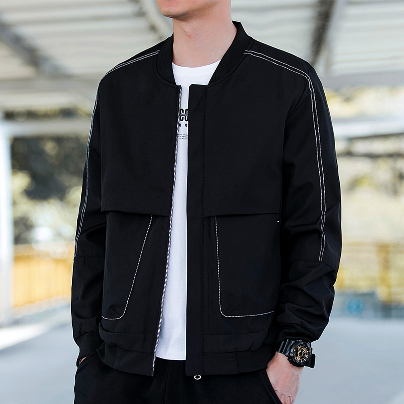 男士夹克外套2020新款韩版潮流秋季立领上衣服休闲百搭青年夹克衫