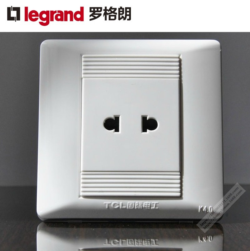 Legrand/罗格朗 K4.0系列 二极扁圆两用插座可KG426U