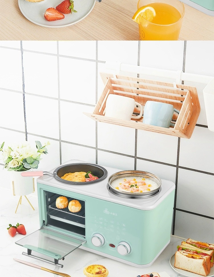 早餐机多功能三合一烤面包机家用电烤箱三明治煎炸烘焗蒸煮多士炉