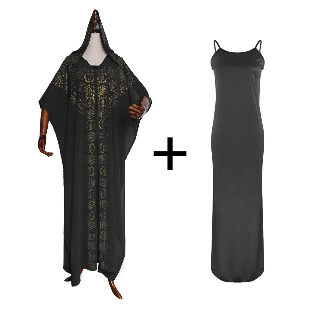 Vêtements pour femmes nouvelle cape perle chaude diamant manches chauve-souris robe_voghion.com