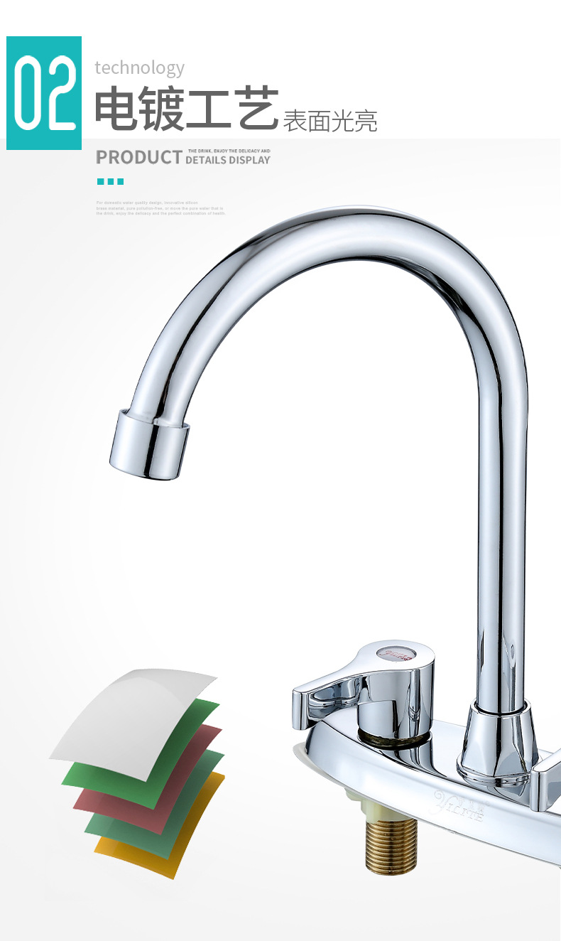 Copper washbasin, kitchen sink faucet, cold and hot double-hole countertop basin, washbasin, kitchen sink faucet, bathroom cold and hot water faucet undefined