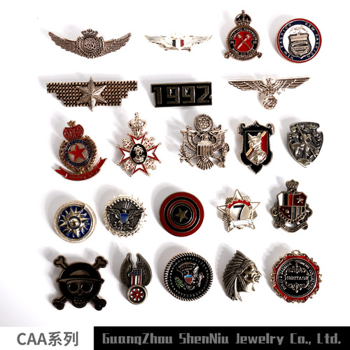[CAA] ins trendy metal college British style retro star badge pin corsage coat badge