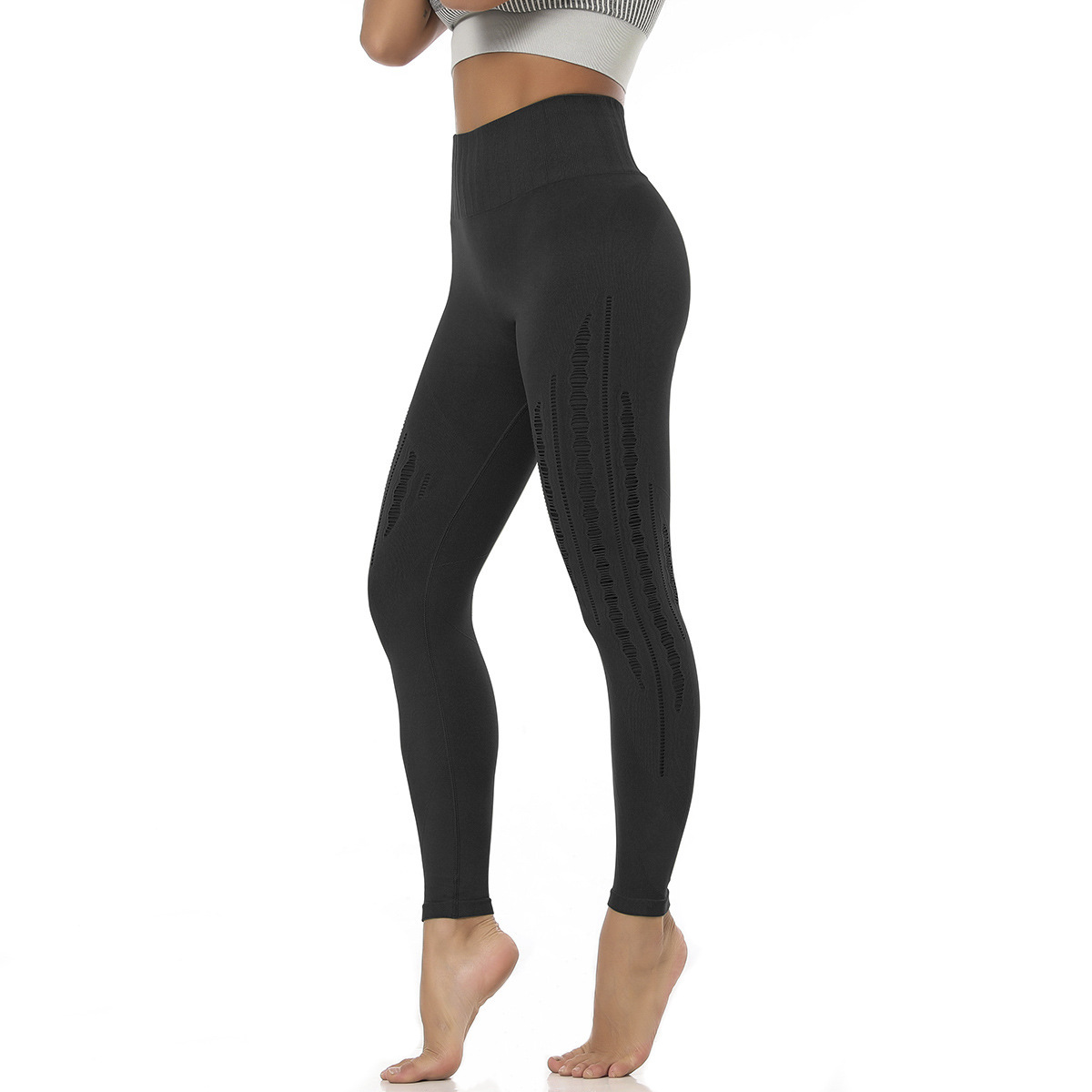 pantalones de fitness de cintura alta sin costuras de secado rápido y transpirables para mujer NSNS11054