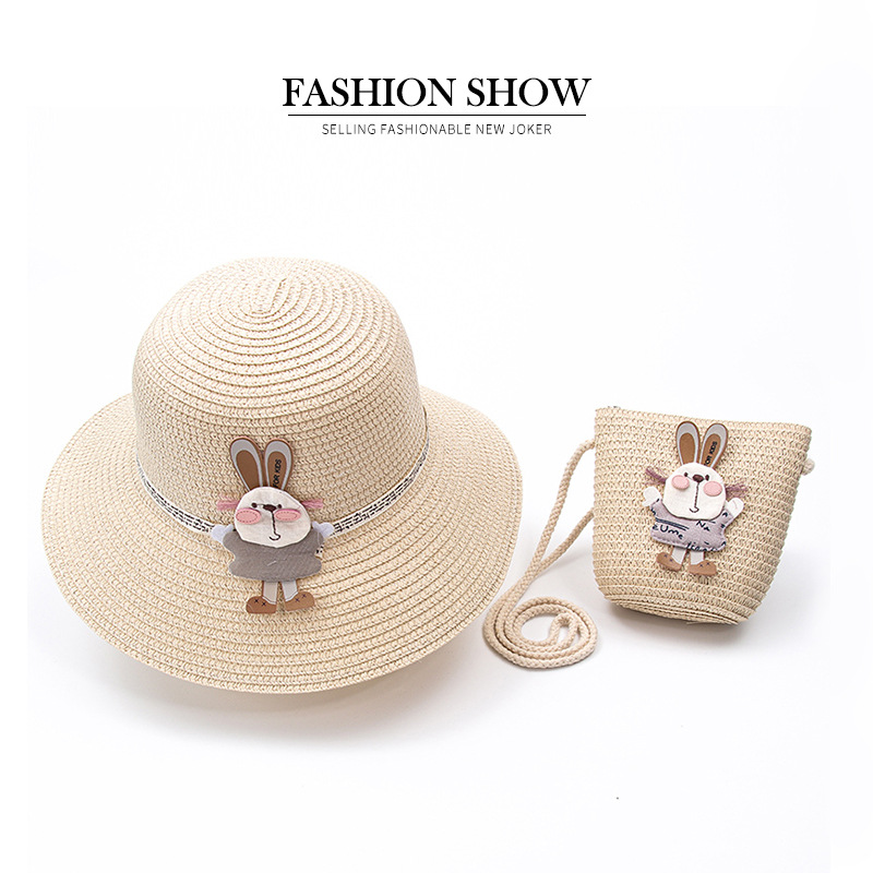 New Straw Hat Shoulder Bag Set Nihaojewelry Wholesale Small Fresh Children Cute Hat Bag Summer Girl Travel Match display picture 16