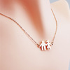Accessory for beloved, pendant stainless steel, golden necklace engraved, pink gold