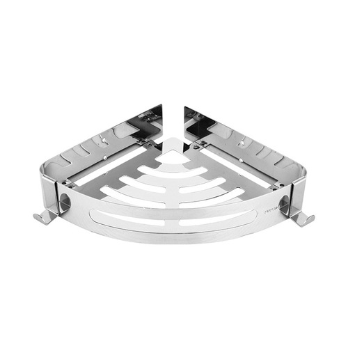 No punching 304 stainless steel bathroom triangle storage rack bathroom wall hanging storage rack corner black tripod