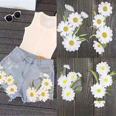 Clothing accessories lace super hot embroidery daisy diy white chrysanthemum cloth patch denim patch flower clothes ingredients