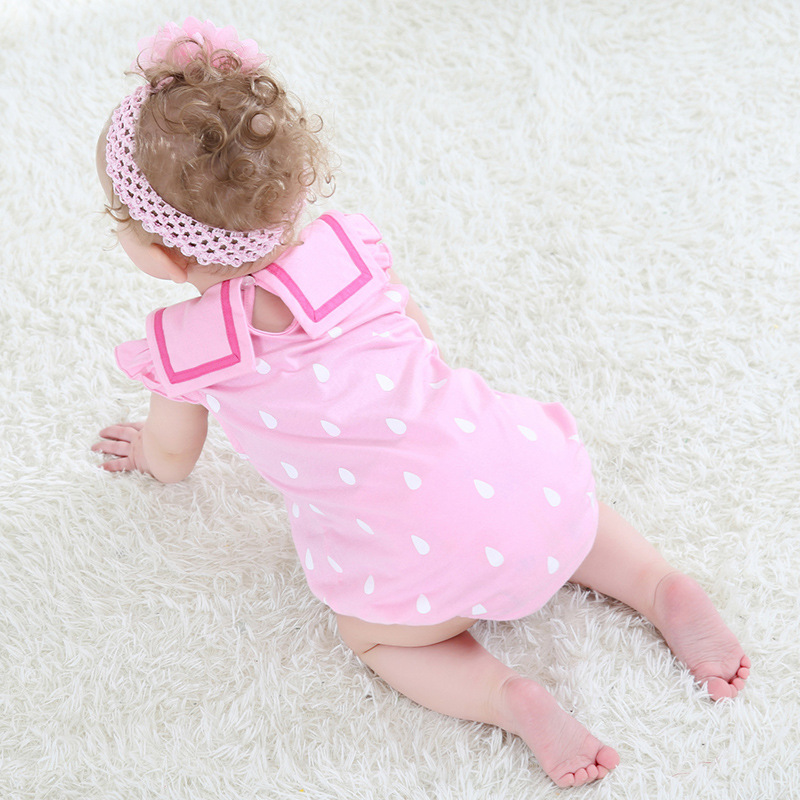 Summer New Comfortable Navy Collar Strawberry Triangle Romper Romper 0-3 Years Old Children's Wear display picture 6