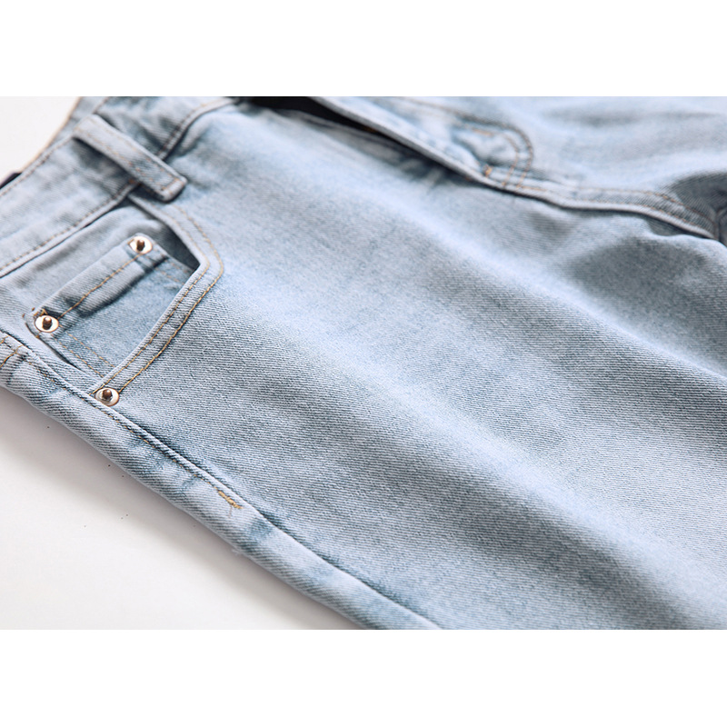 Men's New Distressed Jeans, Fashionable And Casual Elastic Straight Leg Jeans_voghion.com