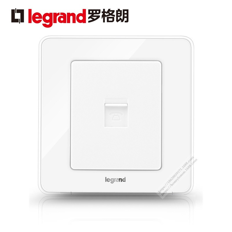 Legrand/罗格朗 逸典圆 一位电话插 (冰莹白)V7/T01