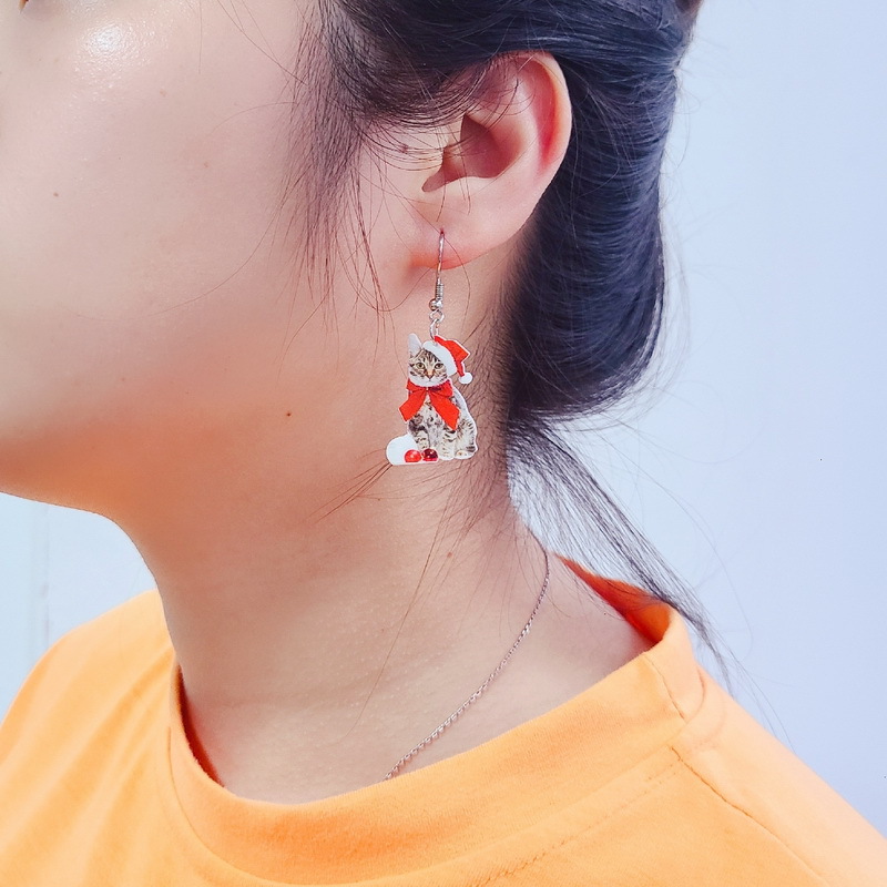 Cute Dog Cat Arylic Women's Earrings 1 Pair display picture 1