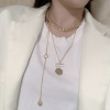 Tide, fashionable golden metal necklace, pendant, internet celebrity