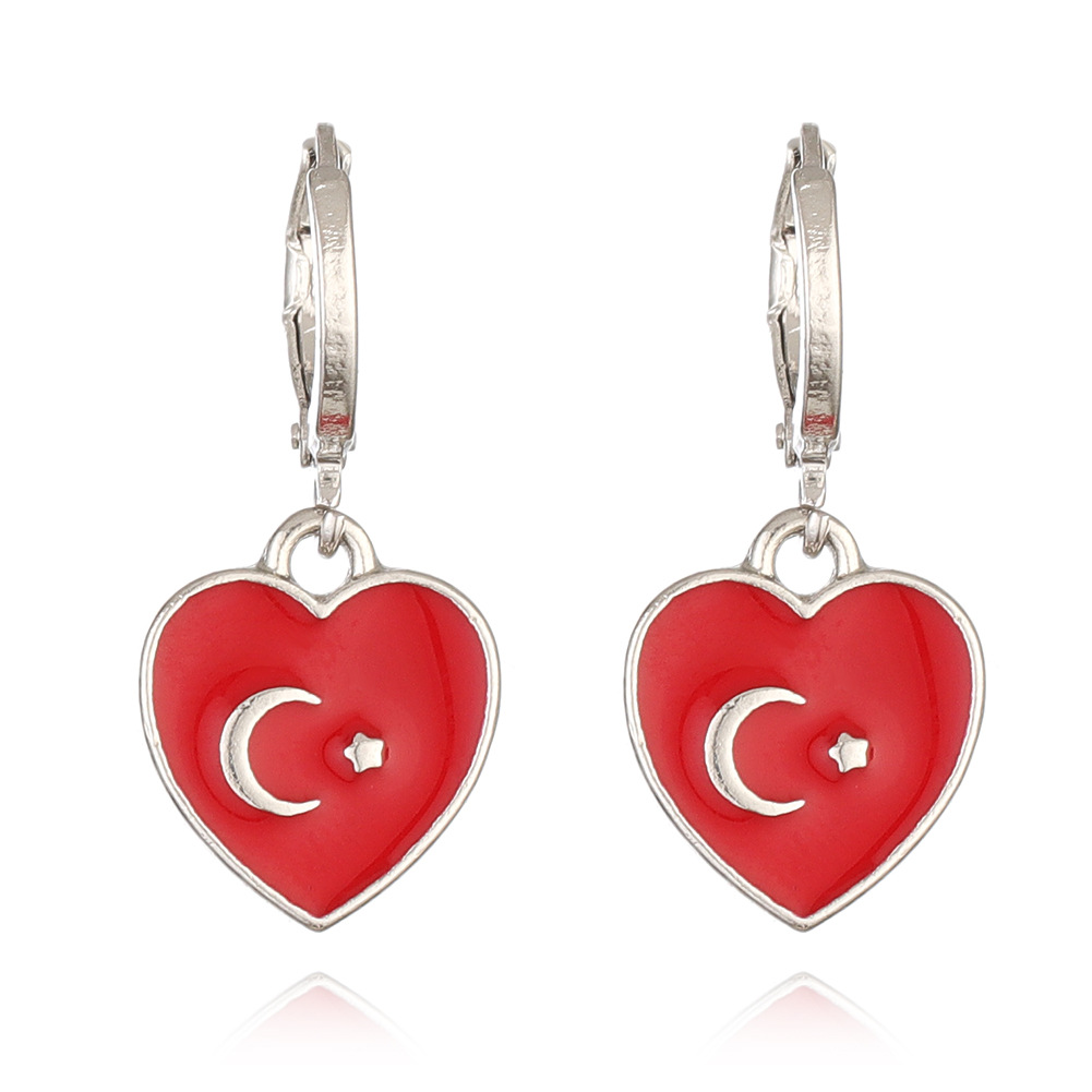 7g Weight Alloy Ear Needle Material Drop Earrings Classification 1 Pair Quantity Daily, Party Occasion Alloy Material National Flag Pattern Unisex Gender Enamel Design IG Style, Simple Style Style 1 Pair IG Style Simple Style National Flag Enamel Alloy Drop Earrings 5
