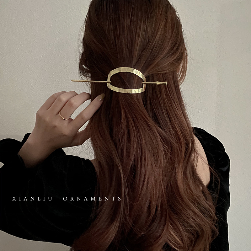 Hairpin Hair Accessories Type 1 Piece Quantity Simple Style Solid Color Alloy Plating Hairpin