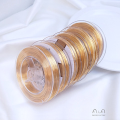 半硬線大卷保色銅絲線14k金色銅線diy手工首飾品造型繞線半斤