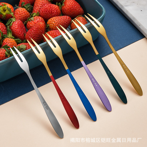 Internet-famous Instagram fruit fork 304 stainless steel fruit skewers creative tableware household mooncake fork restaurant dessert fork
