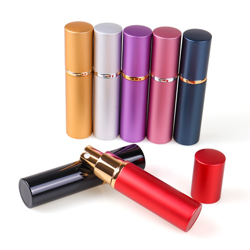 10ml light plate high-grade anodized aluminum cylindrical lipstick style perfume bottle spray bottle cosmetics portable travel