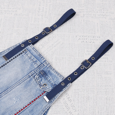 On behalf of cowboy Suspender skirt Tape canvas replace parts Shoulder strap Blowhole children adult currency