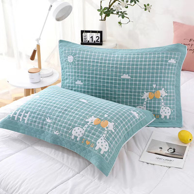 3层纱布加厚枕巾 单人款式大枕巾 布艺枕巾礼品枕巾|ms