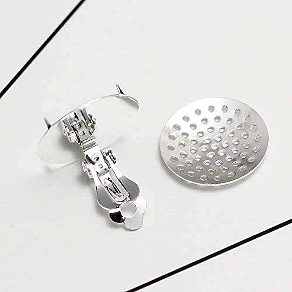 YB雅缤 韓版蜂巢手工DIY材料環保耳夾25.4mm托盤耳飾