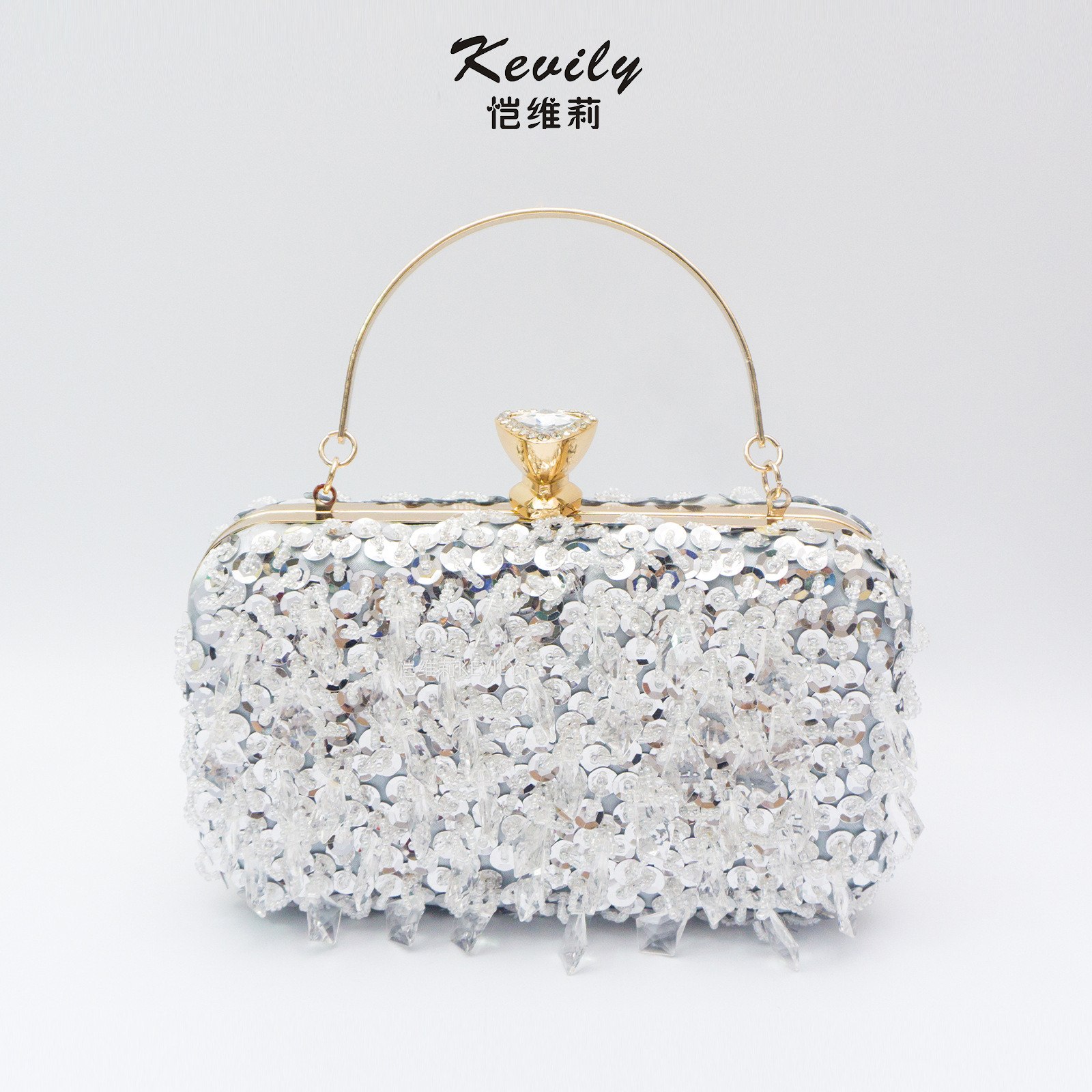 Kai weili acrílico borla noche bolsa vestido bola noche bolsa anual reunión sequined cheongsam bolso transfronterizo embrague
