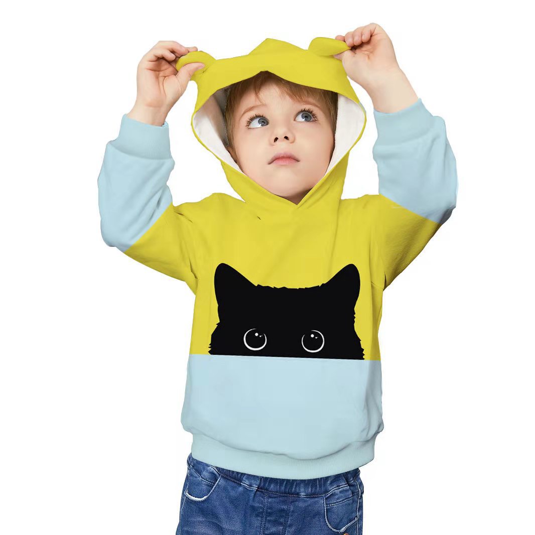 跨境爆款百搭hoodie Child数码印花3D童装连帽卫衣批发订单|ms