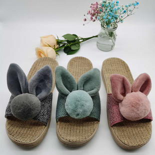 2021mxjj spring and summer women's cotton and linen Korean women's shoes breathable open toe linen slippers factory wholesale