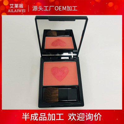 厂家代加工贴牌定制 自然持久裸妆修容 元气蜜桃色单色腮红OEM