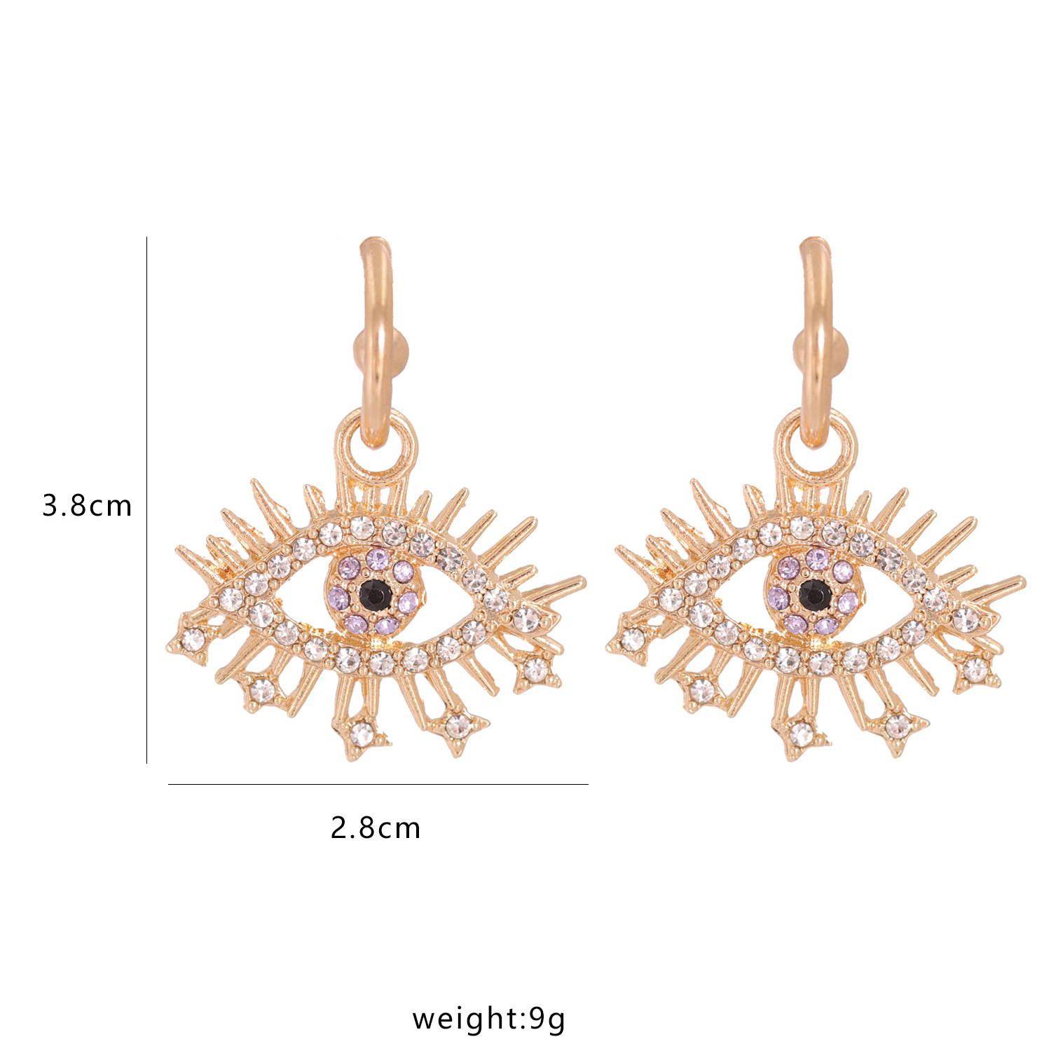 Fashion Eye Diamond Earrings display picture 13