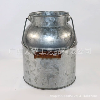 欧式做旧铁皮花盆室内个性创意装饰花器带提手花盆花桶 工厂直销
