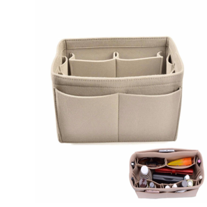 跨境新款毛氈化妝包收納袋母嬰媽咪包中包旅行收納包可定制logo