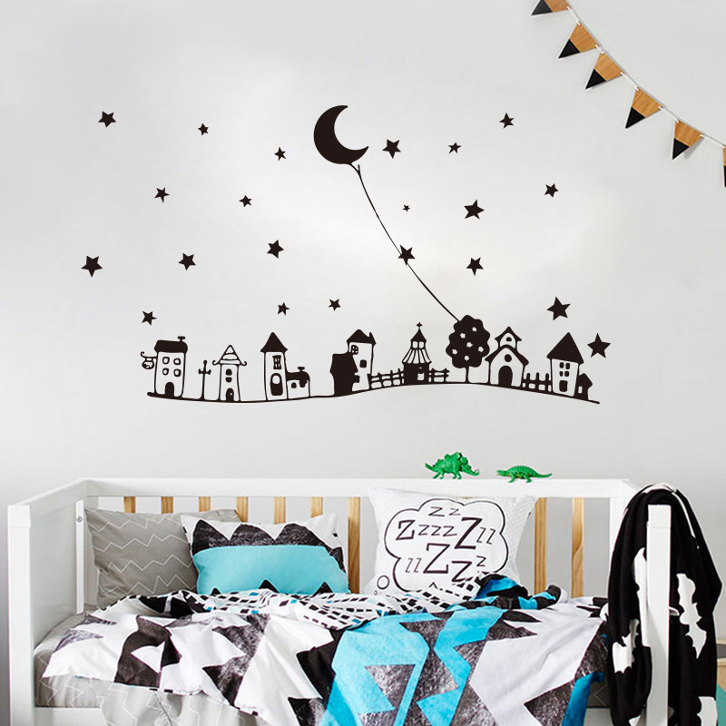 New Creative Cartoon Starry Night Moon Wall Stickers display picture 3