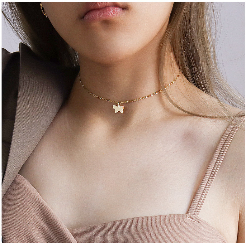 Wedding, Travel Occasion PVD Coated Real Gold Plated Insect Titanium Steel Retro Waterproof Non Tarnish Necklace